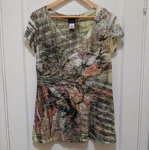 Daytrip printed burnout tee with crystals